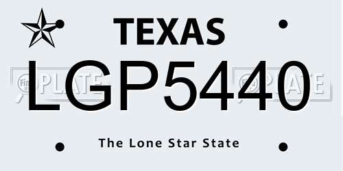 LGP5440 Texas License Plate