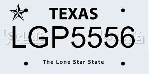 LGP5556 Texas License Plate