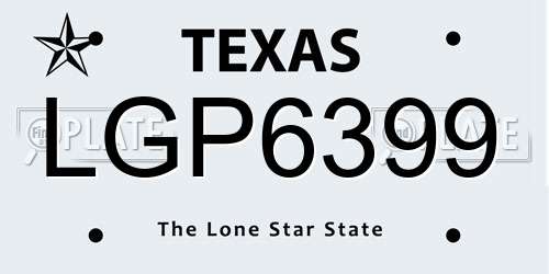 LGP6399 Texas License Plate
