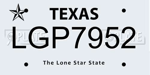 LGP7952 Texas License Plate