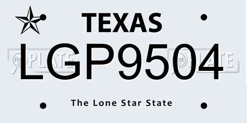 LGP9504 Texas License Plate