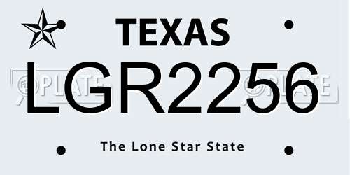 LGR2256 Texas License Plate