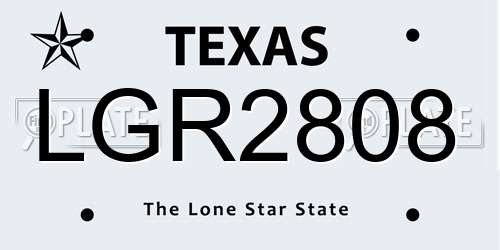 LGR2808 Texas License Plate