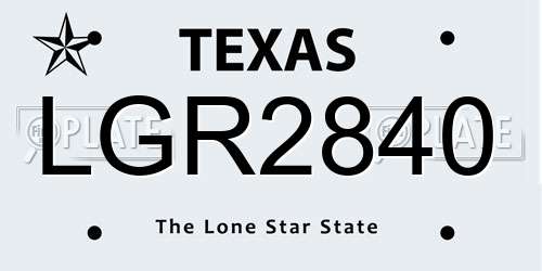 LGR2840 Texas License Plate