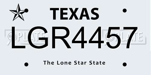 LGR4457 Texas License Plate