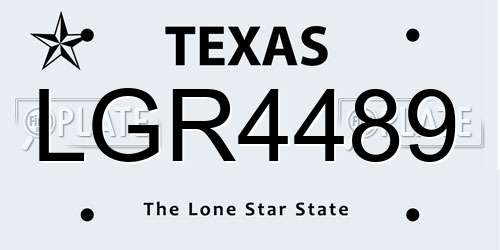 LGR4489 Texas License Plate