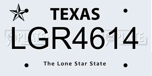 LGR4614 Texas License Plate