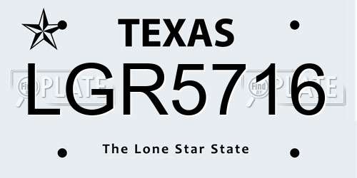 LGR5716 Texas License Plate