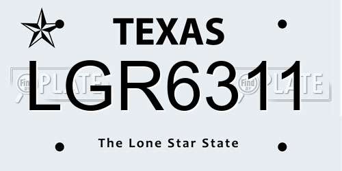 LGR6311 Texas License Plate