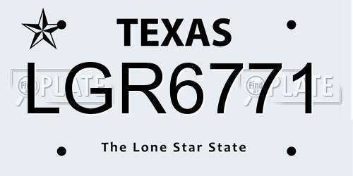 LGR6771 Texas License Plate