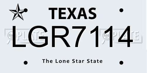 LGR7114 Texas License Plate