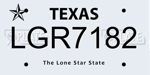 LGR7182 Texas License Plate