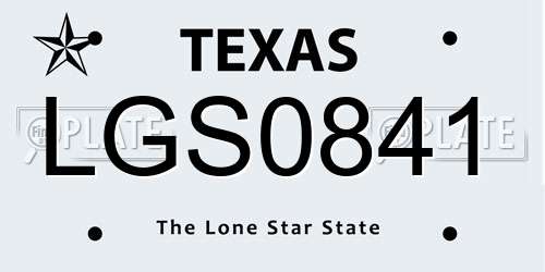LGS0841 Texas License Plate