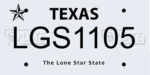LGS1105 Texas License Plate