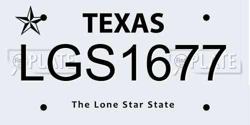 LGS1677 Texas License Plate