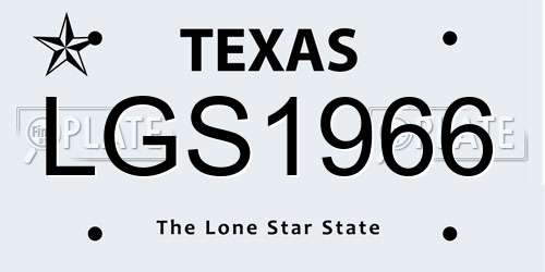 LGS1966 Texas License Plate