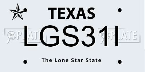 LGS31I Texas License Plate