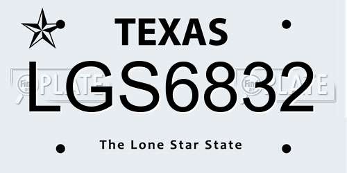 LGS6832 Texas License Plate