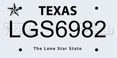 LGS6982 Texas License Plate