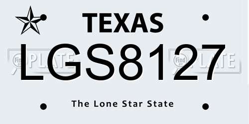 LGS8127 Texas License Plate