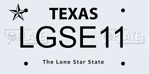 LGSE11 Texas License Plate
