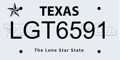 LGT6591 Texas License Plate