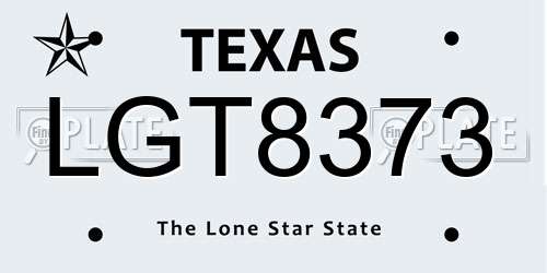 LGT8373 Texas License Plate