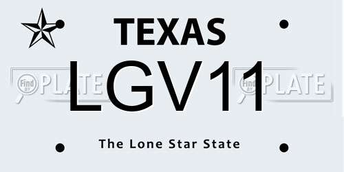LGV11 Texas License Plate