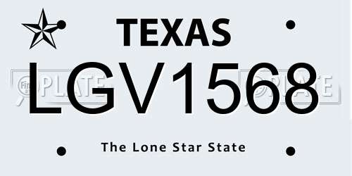LGV1568 Texas License Plate