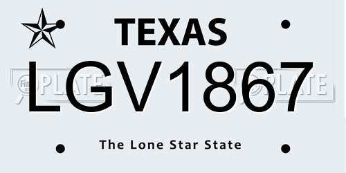 LGV1867 Texas License Plate