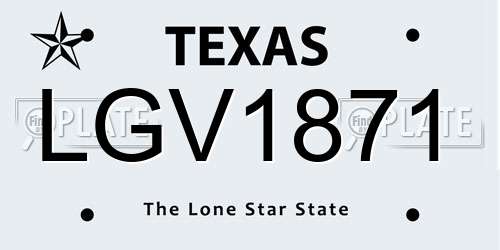 LGV1871 Texas License Plate