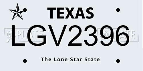 LGV2396 Texas License Plate
