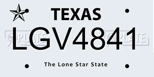 LGV4841 Texas License Plate