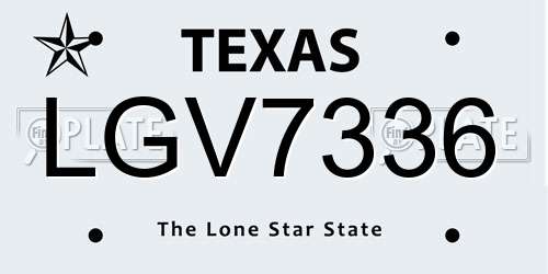 LGV7336 Texas License Plate
