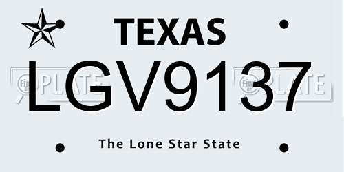 LGV9137 Texas License Plate