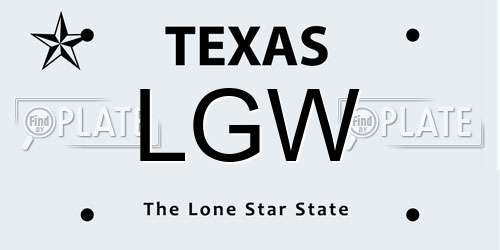 LGW Texas License Plate