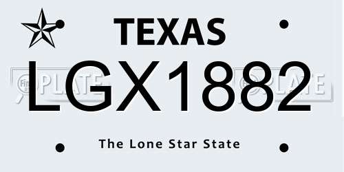 LGX1882 Texas License Plate