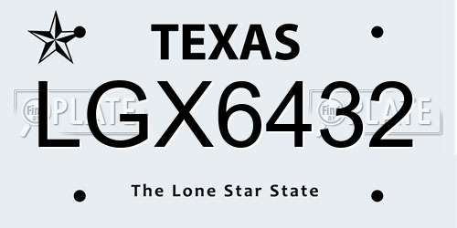 LGX6432 Texas License Plate