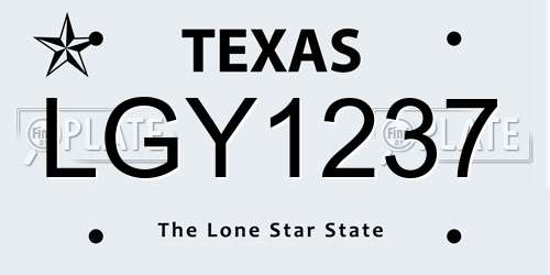 LGY1237 Texas License Plate