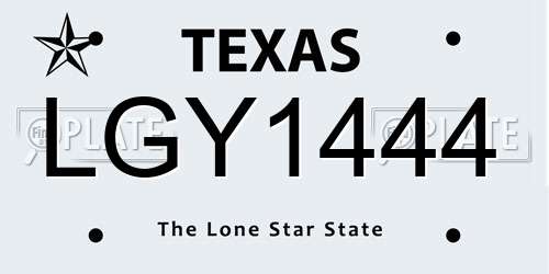 LGY1444 Texas License Plate