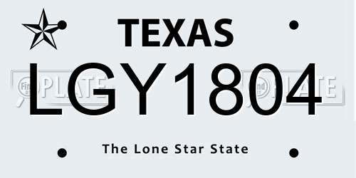 LGY1804 Texas License Plate