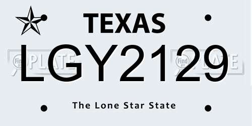 LGY2129 Texas License Plate