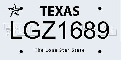 LGZ1689 Texas License Plate