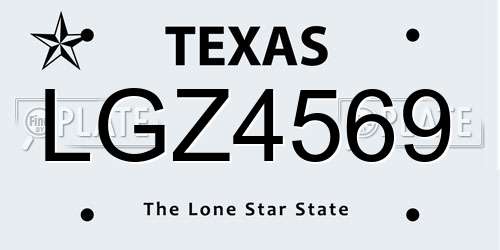 LGZ4569 Texas License Plate