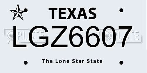 LGZ6607 Texas License Plate