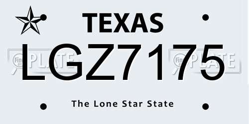 LGZ7175 Texas License Plate