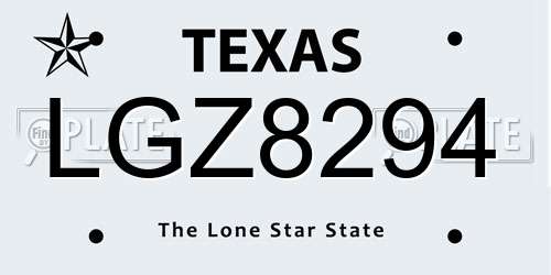 LGZ8294 Texas License Plate
