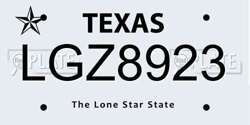 LGZ8923 Texas License Plate