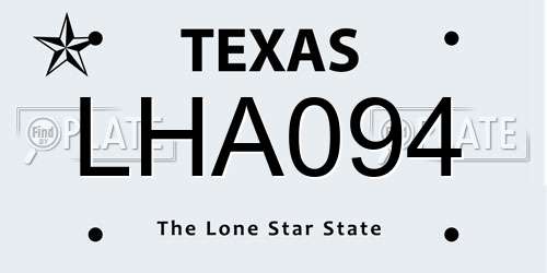 LHA094 Texas License Plate