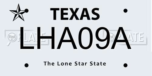 LHA09A Texas License Plate